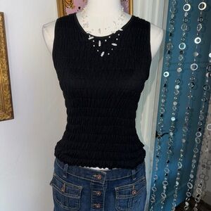 Vintage Y2K Black Silk Sleeveless Top